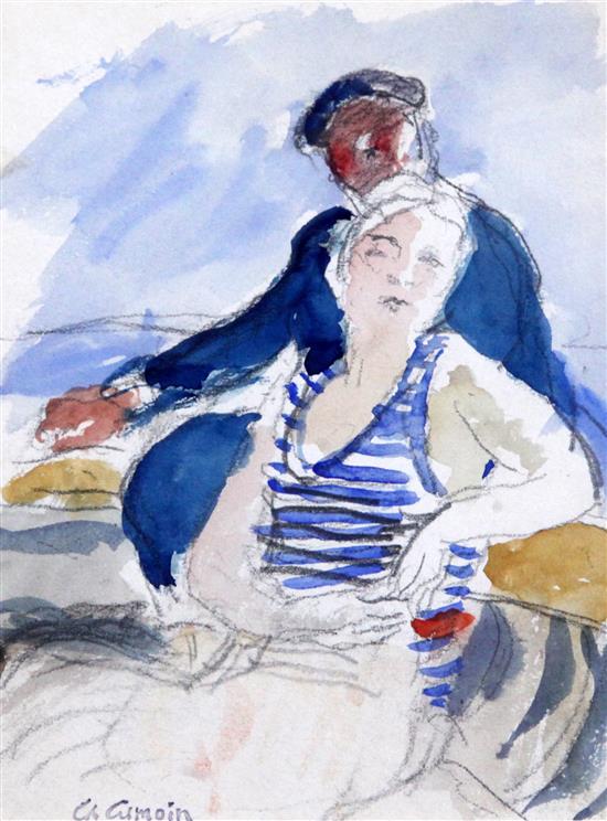 § Charles Camoin (1879-1965) Promenade en Barque, 1932, 6.25 x 5in.